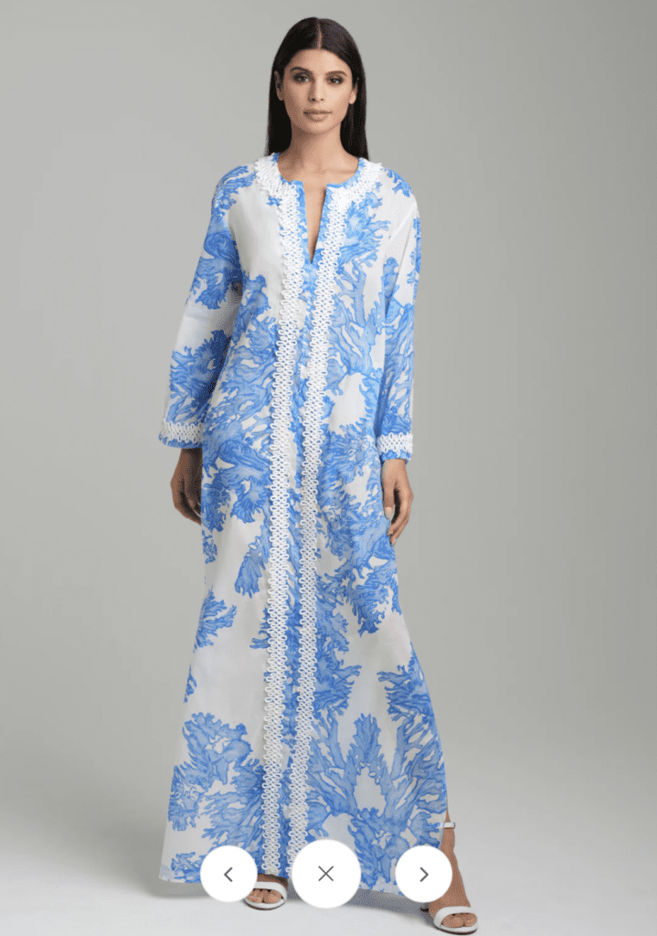 AvA beautiful caftans are made from fabric patterns created by designer Ala von Auersperg. (Photo courtesy of AvA) 